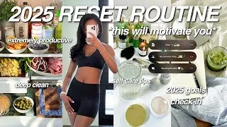 Thumbnail: PRODUCTIVE 2025 RESET ROUTINE 🧺💫 | goal setting, deep cleaning & healthy habits