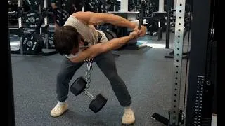 Thumbnail: Bent Over Cable Chop (counterweighted)