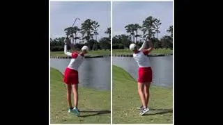 Thumbnail: Nelly Korda Right and Left Handed Iron Swing Golf