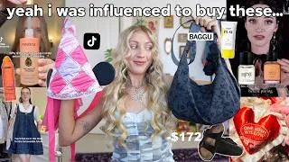 Thumbnail: trendy VIRAL things I was influenced to buy that I REGRET or LOVE