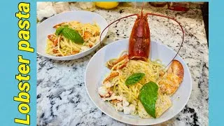 Thumbnail: How to make lobster pasta with a live lobster. Yum!