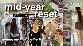 Thumbnail: MID-YEAR RESET 🧺✨ waking up at 5am, getting my life together, clean with me & building better habits
