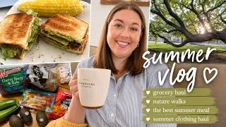 Thumbnail: SUMMER VLOG | Quince Clothing Haul, Mediterranean Diet Groceries & The PERFECT Warm Weather Meal
