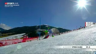 Thumbnail: Alexander Steen Olsen: Saalbach 🇦🇹 SL 2024 - 1st Run
