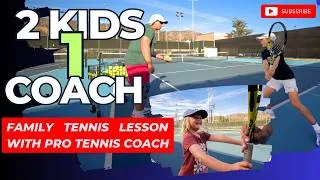 Thumbnail: 2 Kids, 1 Coach, Different Levels | Here's What Happens | Siblings Tennis