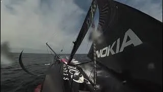 Thumbnail: Onboard reporter Paddy Condy takes us on the bow of HUGO BOSS in the Rolex Fastnet Race