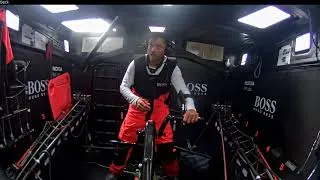 Thumbnail: Hear from Alex Thomson onboard HUGO BOSS as they round Land’s End in the Rolex Fastnet Race