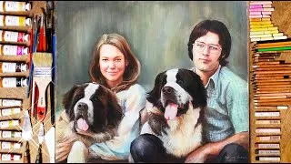 Thumbnail: Custom family portrait | Custom personalized gift from photo | Custom pet portrait