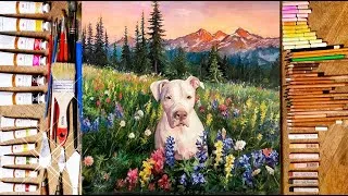 Thumbnail: How to paint a dog portrait with oil paint | Dog oil painting  | Dog portrait painting