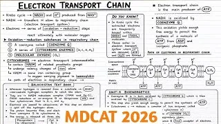Thumbnail: MDCAT 2026 | Bioenergetics MDCAT | Electron Transport Chain 