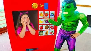 Thumbnail: Ali in superheroes vending machine kids toy story