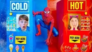 Thumbnail: Ali and Superhero friendly challenge Cold VS Hot