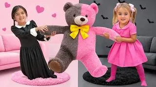 Thumbnail: Défi rose contre noir pour les enfants avec Alice et Leila