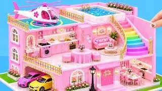 Thumbnail: Build Royal Pink Barbie House with Two Garages & Crystal Pool for Family ❤️ DIY Miniature House