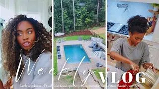 Thumbnail: VLOG || lunch with bestie, home updates preview, summer hair, protein blueberry muffins