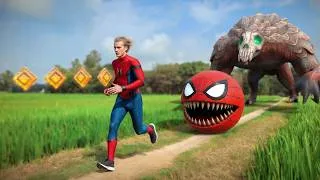 Thumbnail: BIG SPIDER MAN PAC-MAN vs SPIDER-MAN In Real Life | START OF Temple Run | #spiderman #pacman