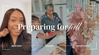Thumbnail: Preparing for Fall 🍂🍁 | Fall Home Decor Haul, Baking, New Hair | MOM VLOG