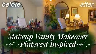 Thumbnail: ☆dream pinterest vanity makeover (on a budget) pt 2 | thrifting, organizing, decorating🖼️