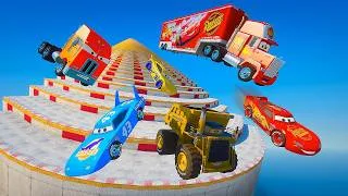 Thumbnail: Cars Ice Stair Epic Challenge —  McQueen vs The King, Truck Mack, Colosuss  Monster Trucks & Friends