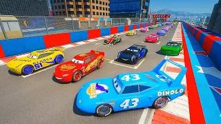 Thumbnail: Cars Street Race - The King vs Lightning McQueen, Jackson Storm, Cruz Ramirez, Chick Hicks & Friends