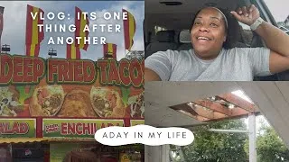 Thumbnail: Vlog / the roof collapsed / home updates / finally getting out the house 