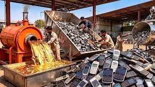 Thumbnail: Unbelievable Process of Recovered Pure Gold from Old Used Mobile Phones | Gold Extracting method 