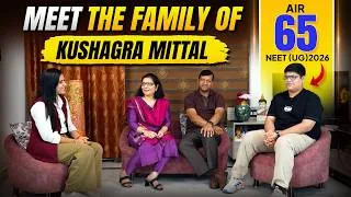 Thumbnail: Kushagra Mittal’s Success Story | AIR 65 NEET 2026 | Parents Reveal His Childhood Habits & Journey