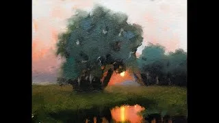 Thumbnail: Loose oil painting technique for landscape sunsets