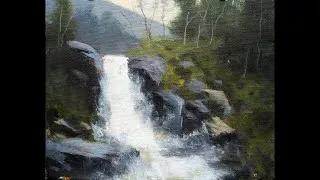 Thumbnail: Loose Waterfall Painting | Step by Step Oil Painting Technique