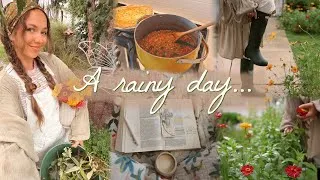 Thumbnail: A rainy summer day...🌦️ gardening, cooking, & crafting!