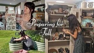 Thumbnail: Preparing for Fall 🍂 | vintage fall decor shopping, drying herbs, cozy days at home