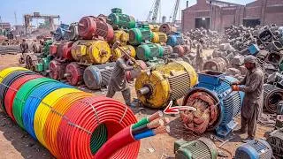 Thumbnail: Incredible Process Of Manufacturing Copper Wires From Giant Old Motors | How Copper Wire is Made