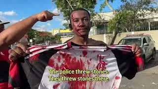 Thumbnail: Fans and police clash during Flamengo's departure for Peru and the Copa Libertadores final