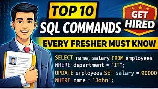 Thumbnail: Top SQL Commands Every Fresher Must Know (Get Hired Faster) 📌2026