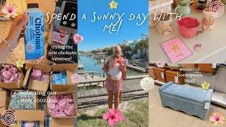 Thumbnail: A SUNNY DAY IN MY LIFE VLOG! unboxing our new coozies, iconic homegoods run, and yummy coffees!!!