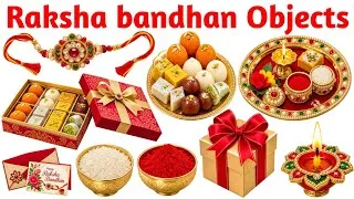 Thumbnail: Rakshabandhan Objects Name English and Hindi with Pictures | रक्षा बंधन की वस्तुओं के नाम | Rakhi |
