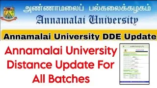 Thumbnail: Annamalai University CDOE Latest Update For All Batches 👍
