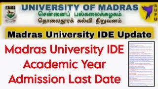 Thumbnail: Madras University IDE Academic Year Admission Information 👍