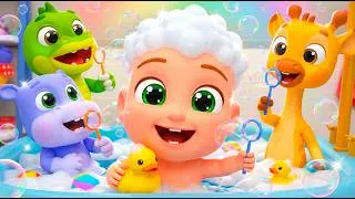 Thumbnail: Bath Song | Popping Bubbles & Clean Up | Almama - Baby Academy & Nursery Rhymes
