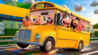 Thumbnail: Wheels on the Bus (Animals Version) | Almama - Baby Academy & Nursery Rhymes