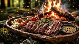 Thumbnail: STEAK COOKED ON A HOT RIVER STONE! 🥩🔥 ASMR