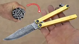 Thumbnail: Forging BALISONG Knife out of AIRCRAFT Cable