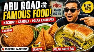 Thumbnail: Abu Road का MUST TRY Food! 🤤 Famous Kachori, Samosa & Palak Kadhi Pav | Mount Abu Food Tour
