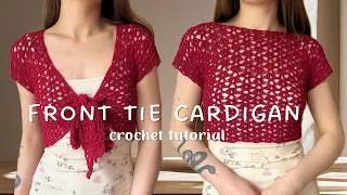 Thumbnail: Crochet Tie-Front Cardigan | Cropped Cardigan Tutorial
