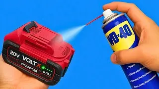Thumbnail: Only 1% Know This WD-40 Trick to Revive Dead Drill Batteries 😱