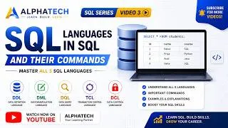 Thumbnail: SQL Languages & Commands Explained | DDL, DML, DQL, TCL & DCL | SQL Tutorial for Beginners #3