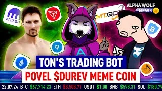 Thumbnail: POVEL DUREV Meme Coin Soars 75% 🚀 | Mt. Gox Repayments & Dogecoin's Rise 🐺💥 Alpha Wolf News