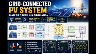 Thumbnail: Grid-Connected PV System in Simulink  Multi-String Inverter, P&O MPPT, Boost Converter & VOC