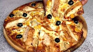 Thumbnail: Pizza with Liquid Dough! No Kneading & My Friends Was Amazed!!