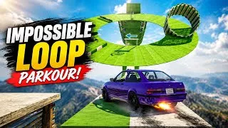 Thumbnail: GTA 5 IMPOSSIBLE LOOP PARKOUR 😱 | Purple Car vs Green Circle Track